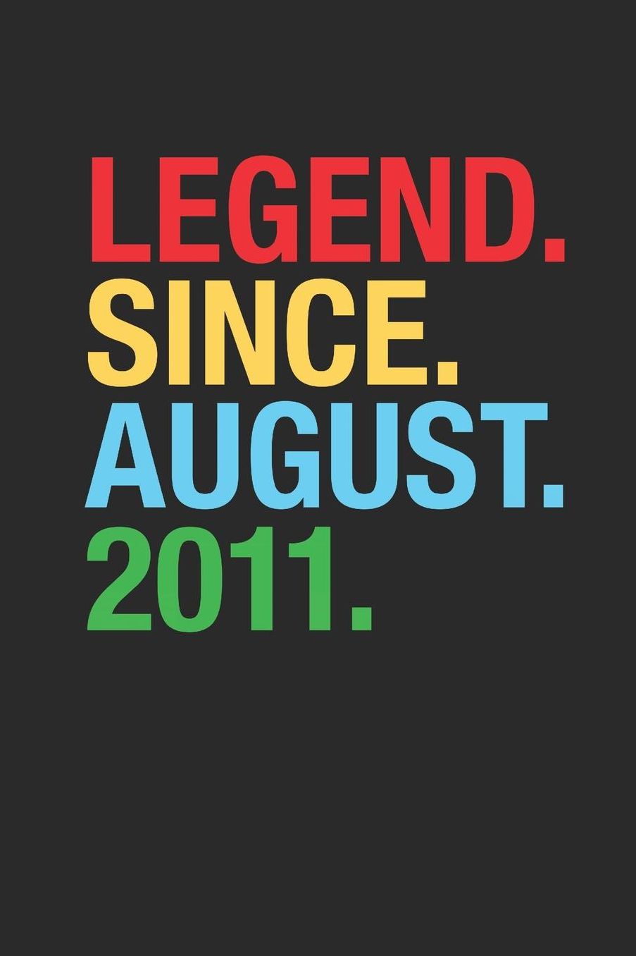 Legend Since August 2011: Dotted Bullet Journal (6 X 9 -120 Pages) for 8th Birthday Gift Idea for Women and Men