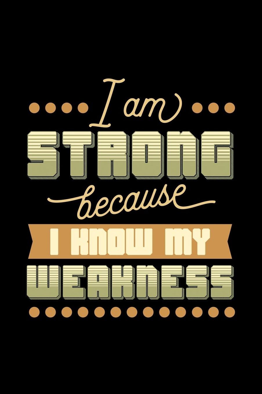 I am strong because i know my weaknes: Notebook Journal Diary 110 Lined pages