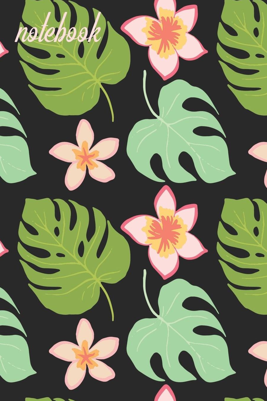 Notebook: Wide Ruled Composition Notebook: Tropical Flowers & Plants