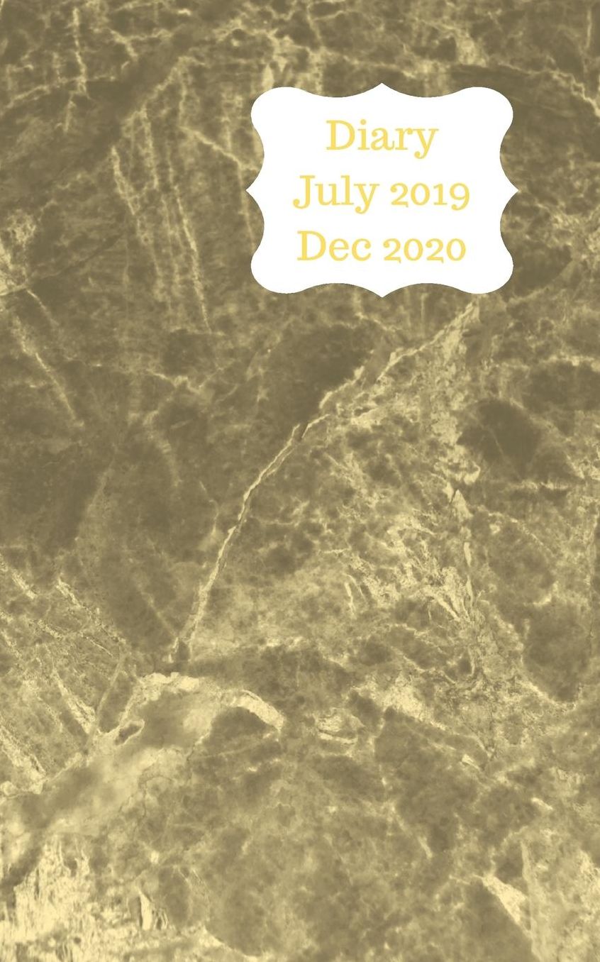 Diary July 2019 Dec 2020: 5x8 pocket size, week to a page 18 month diary. Space for notes and to do list on each page. Perfect for teachers, students and small business owners. Gold chalk granite design