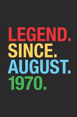 Legend Since August 1970: Graph Ruled Notebook / Journal (6 X 9 - 5 X 5 Graph Ruled) - 49th years old Birthday Gift and Anniversary Gift for Women and Men
