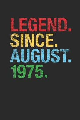 Legend Since August 1975: Graph Paper Notebook - 44th Birthday Gift or 44th Anniversary Gift Idea