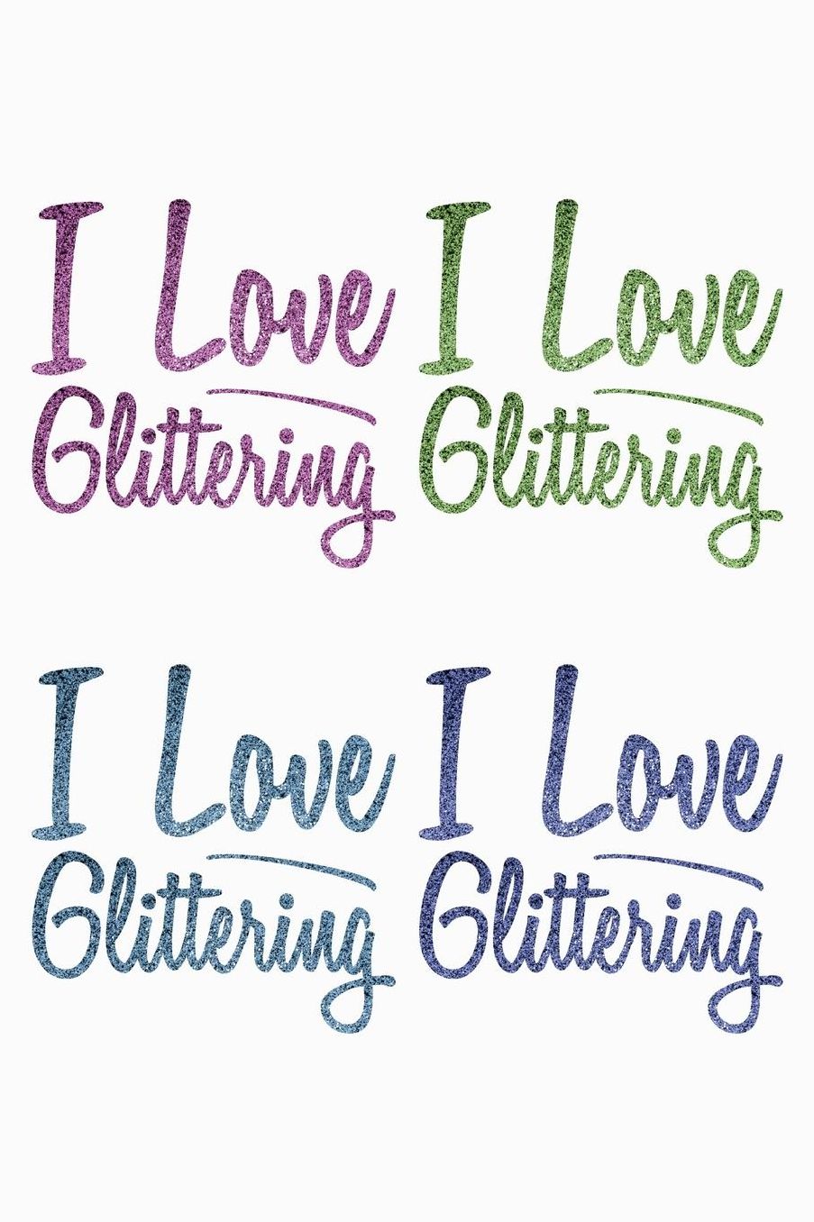 I Love Glittering: College Ruled Notebook