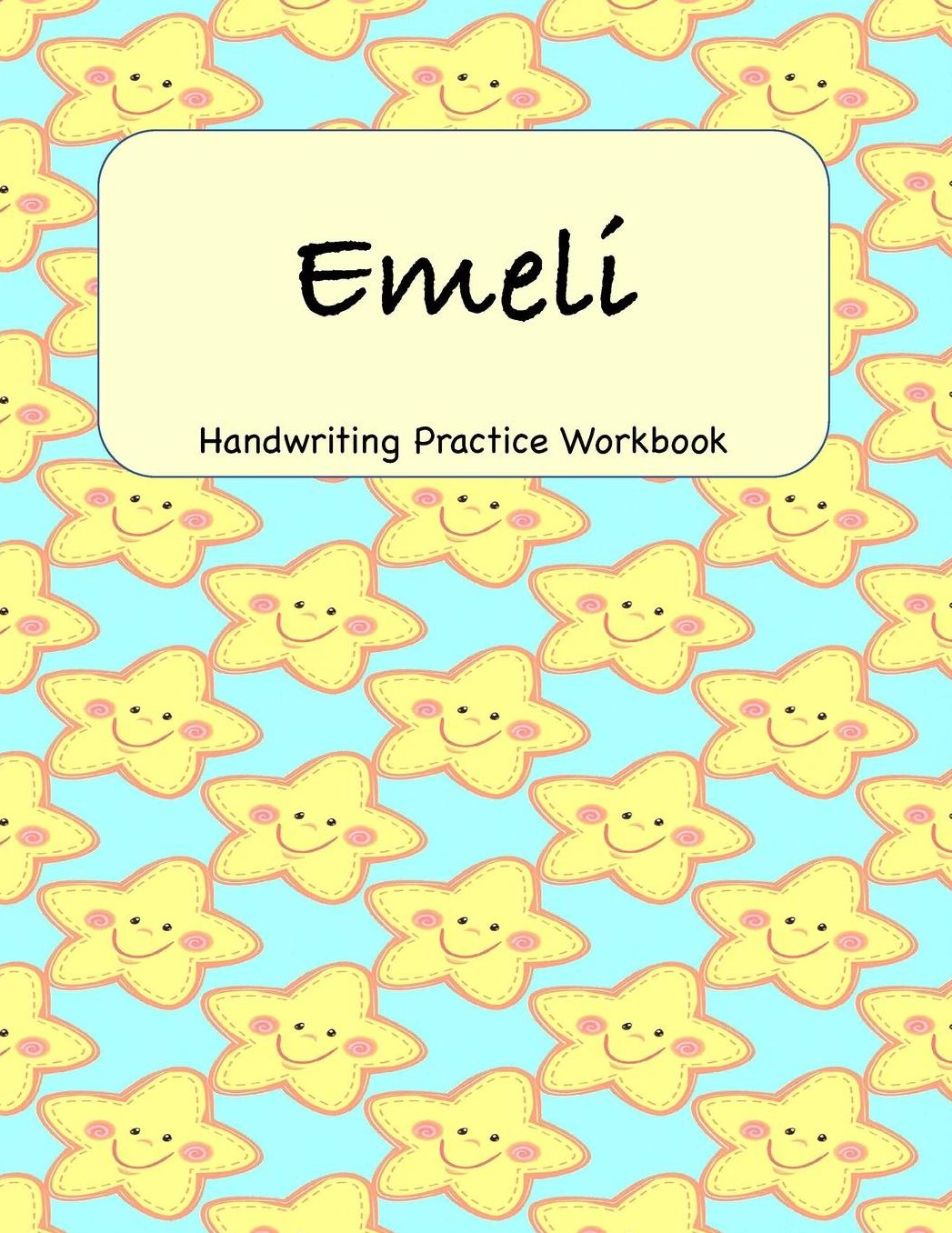 Emeli - Handwriting Practice Workbook: 8.5 x 11 Notebook with Dotted Lined Sheets - 100 Pages - Blue Stars