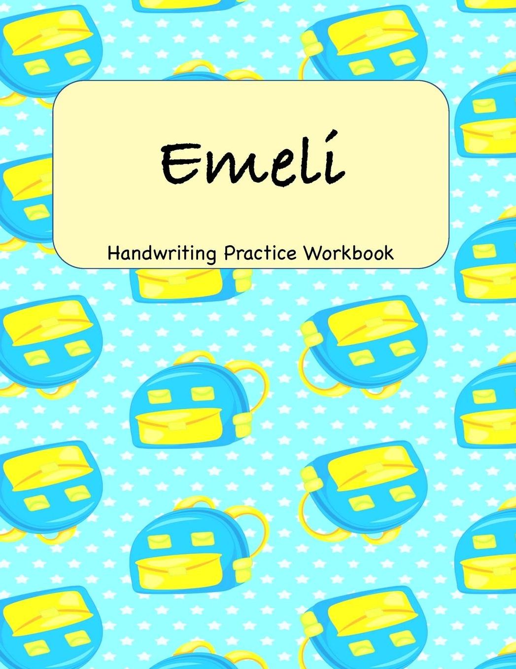 Emeli - Handwriting Practice Workbook: 8.5 x 11 Notebook with Dotted Lined Sheets - 100 Pages - Blue Backpacks