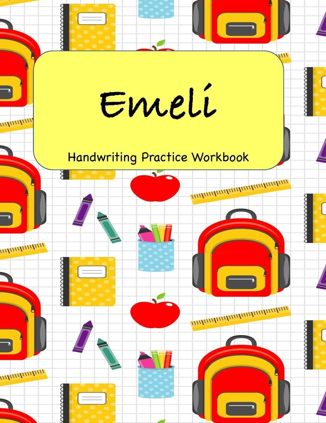 Emeli - Handwriting Practice Workbook: 8.5 x 11 Notebook with Dotted Lined Sheets - 100 Pages - School Supplies