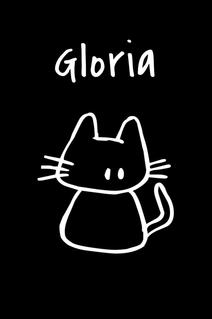 Gloria: Composition Notebook Plain College Ruled Wide Lined 6 x 9 Journal Cute Funny Kawaii Gifts for Cat Lover's Names Organizer Record Log Passwords Address Book Appointments & Diary Students Back to School Teens Kids Workbook for Writing Notes