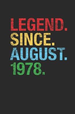 Legend Since August 1978: Graph Ruled Notebook / Journal (6 X 9 - 5 X 5 Graph Ruled) - 41st years old Birthday Gift and Anniversary Gift for Women and Men