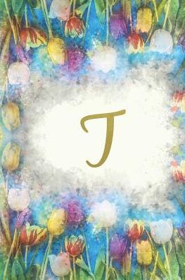 T: Monogram Initial Notebook for Women and Girls, Blank, 6 x 9, 110 pages