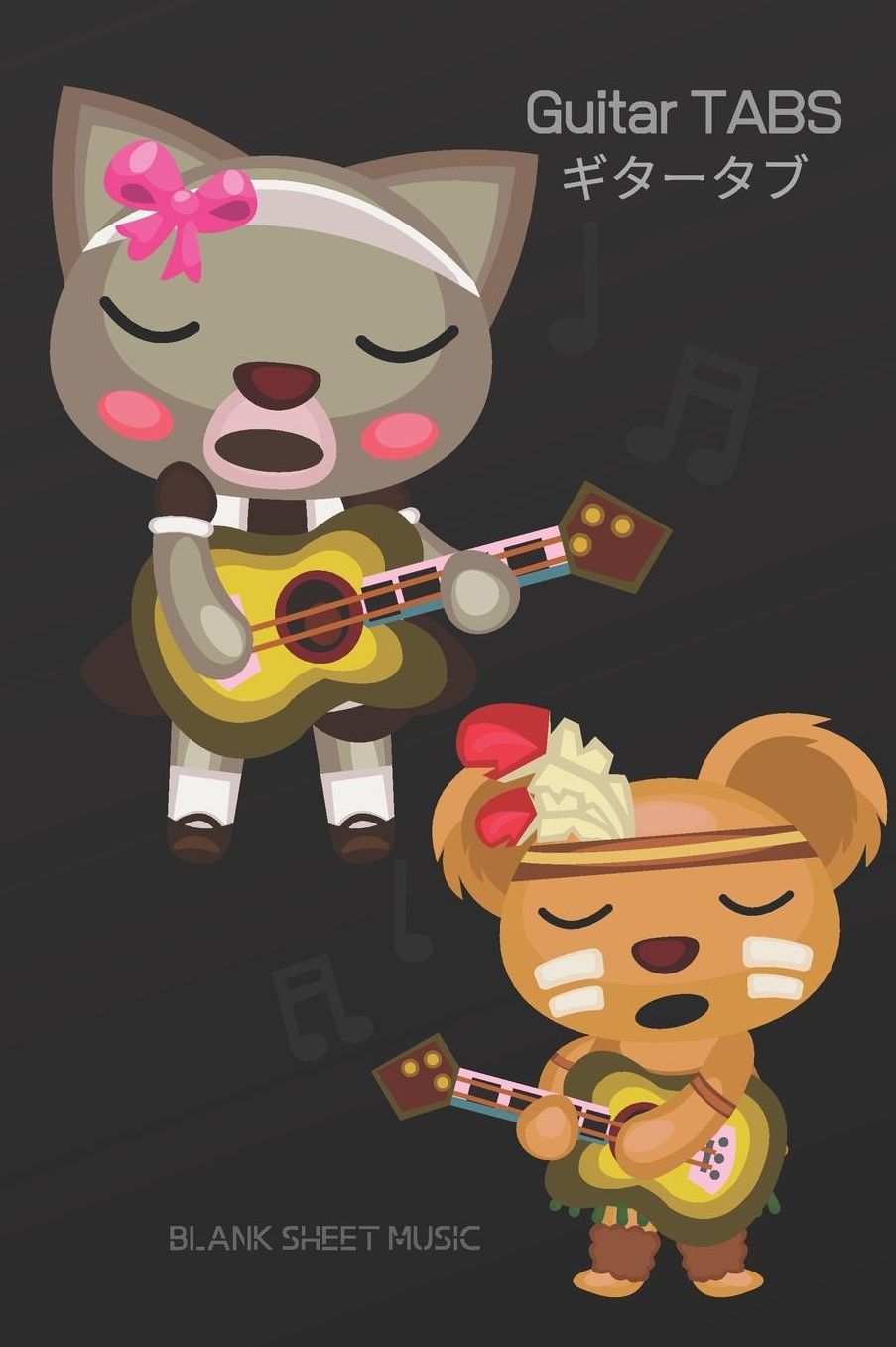 Blank Guitar TABS Anime Themed 120 Pages