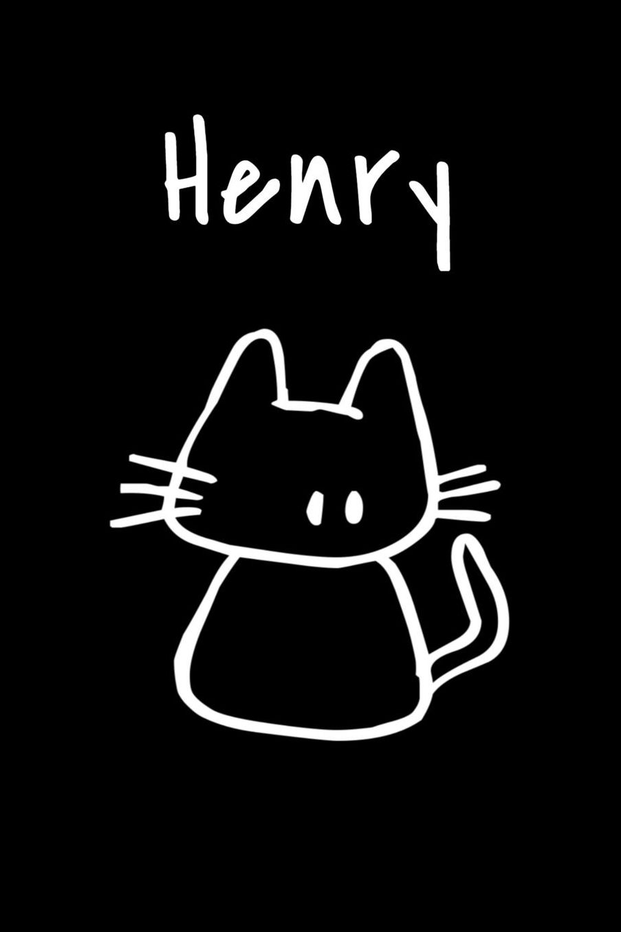 Henry: Composition Notebook Plain College Ruled Wide Lined 6 x 9 Journal Cute Funny Kawaii meow Gifts for Cat Lover's Organizer Record Log Passwords Address Book Appointments & Diary Students Back to School Teens Kids Workbook for Writing Notes