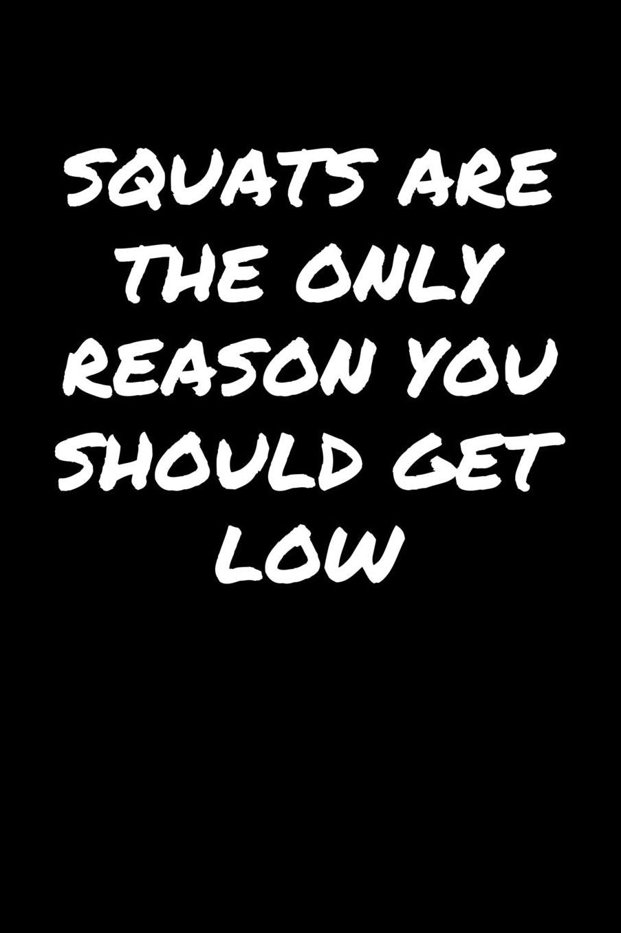 Squats Are The Only Reason You Should Get Low: A soft cover blank lined journal to jot down ideas, memories, goals, and anything else that comes to mind.