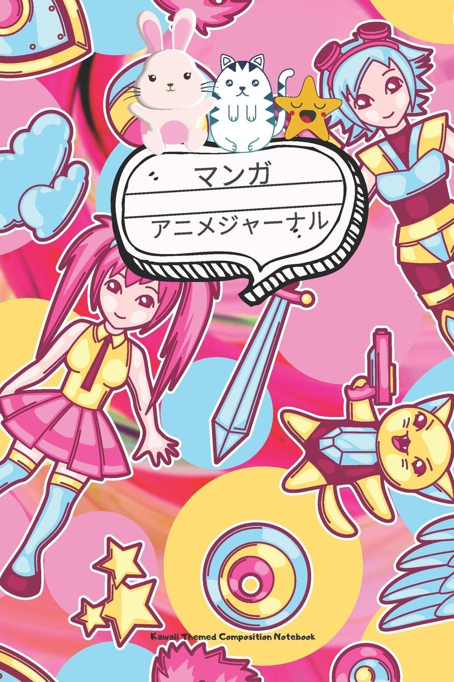 Kawaii Themed Composition Notebook 120 Pages 6x9
