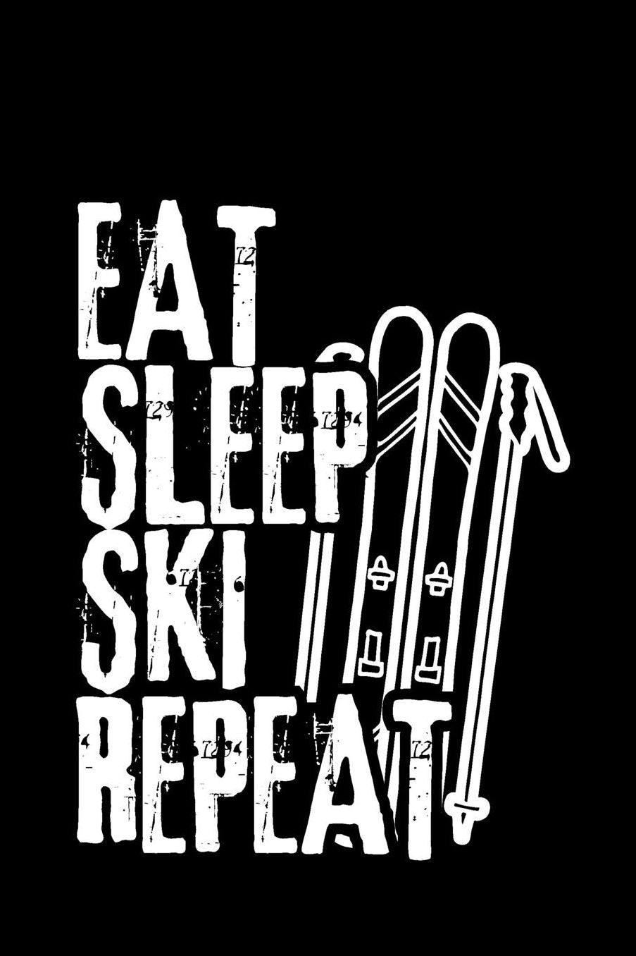 Eat Sleep Ski Repeat: Daily Planner - Day to Day Planning for Work, Home or Travel. 6 x 9 110 Undated Pages