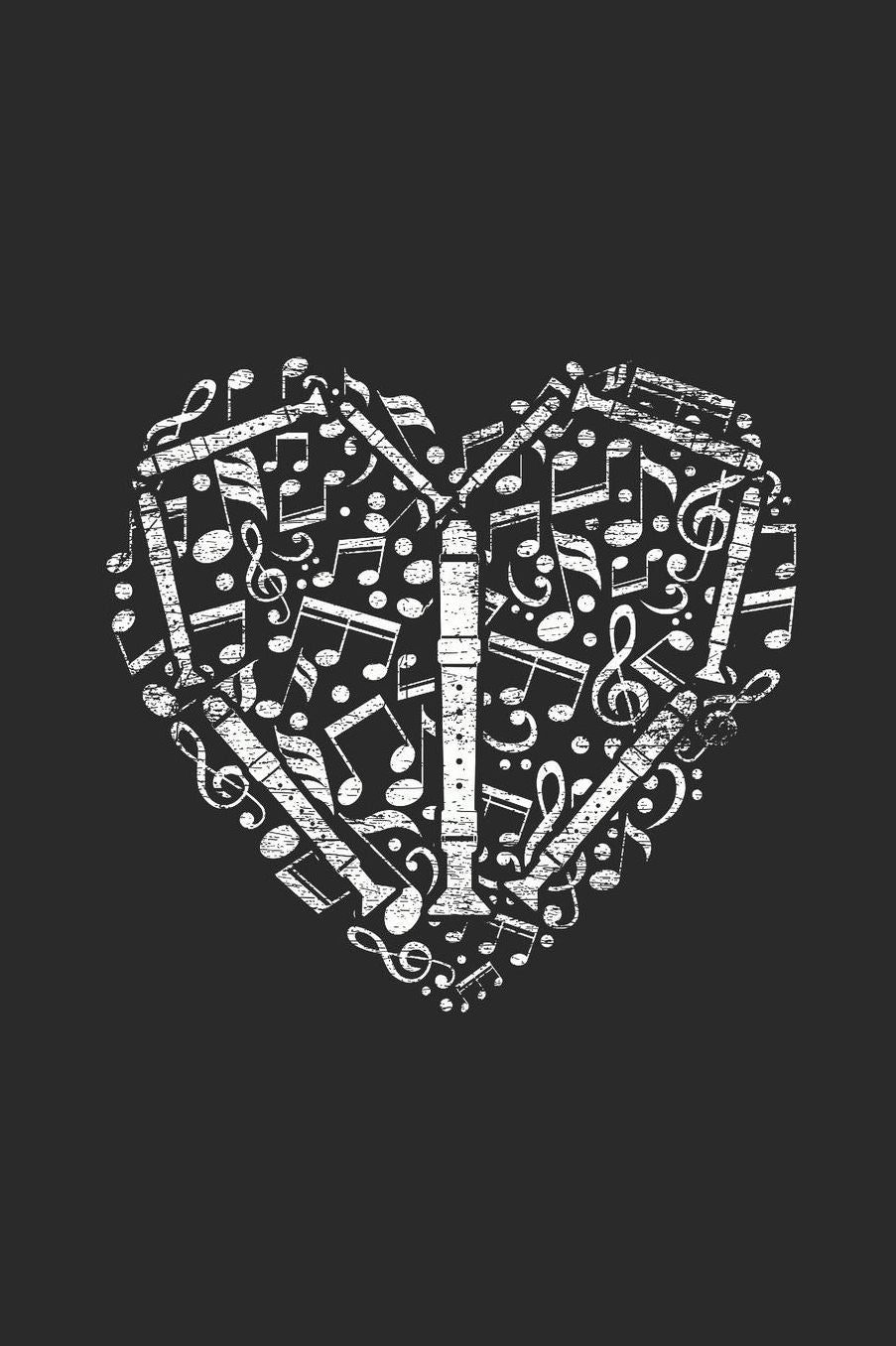 Flute Heart: Flutes Notebook, Graph Paper (6 x 9 - 120 pages) Musical Instruments Themed Notebook for Daily Journal, Diary, and Gift