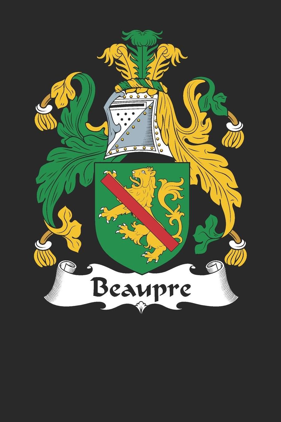 Beaupre: Beaupre Coat of Arms and Family Crest Notebook Journal (6 x 9 - 100 pages)