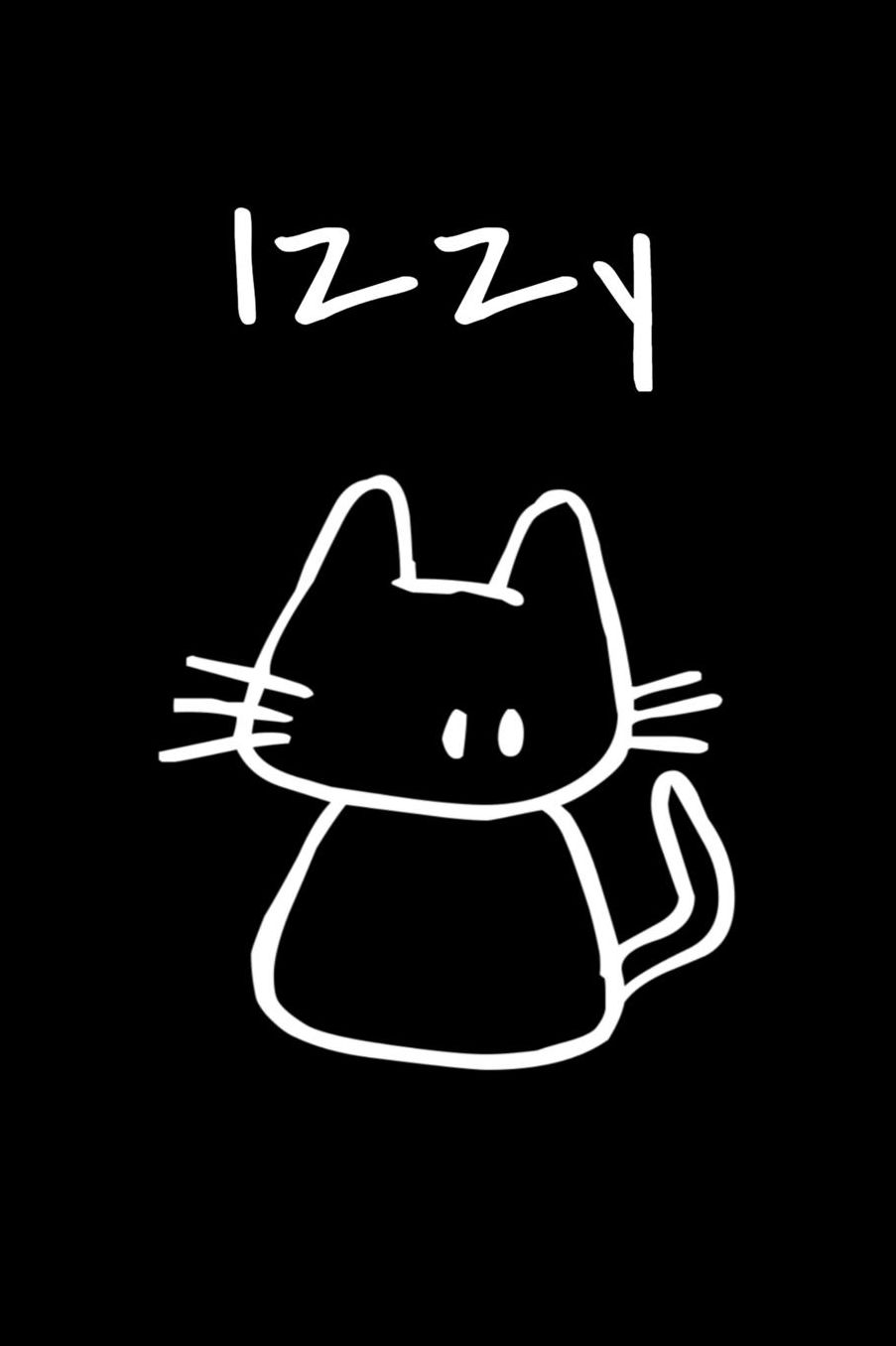 Izzy: Composition Notebook Plain College Ruled Wide Lined 6 x 9 Journal Cute Funny Kawaii Gifts for Cat Lover's Organizer Record Log Passwords Address Book Appointments & Diary Students Back to School Teens Kids Workbook for Writing Notes