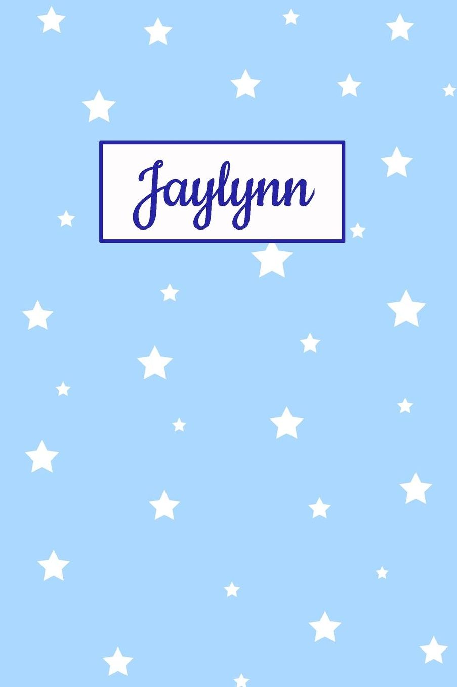 Jaylynn: Personalized Name Journal. Wide Ruled (Lined) Writing Diary, Composition Book. Baby Blue Star Cover for Girls, Kids and Teens