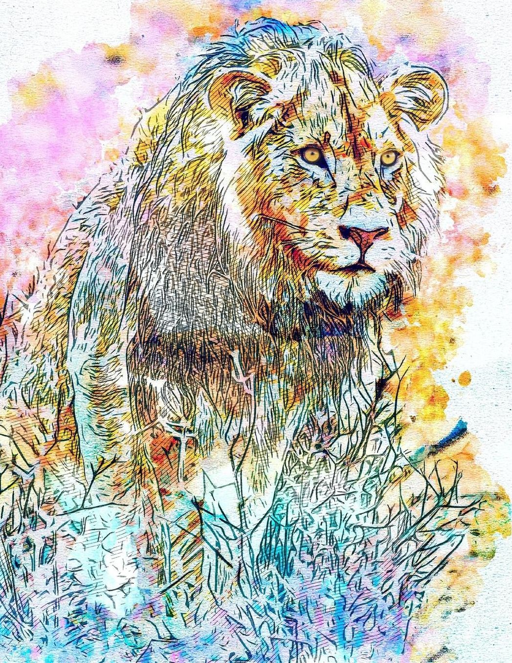 Sketch Book: Lion Journal with Blank Paper for Sketching, Drawing, Doodling for Creatives