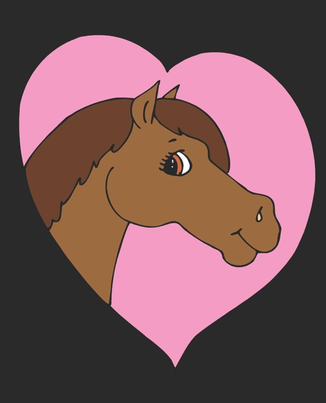 Horse Illustration School Composition Book Equine Horse Pink Heart: Horse Picture Equine Covers Composition Books Notebooks (Notebook, Diary, Blank Book)