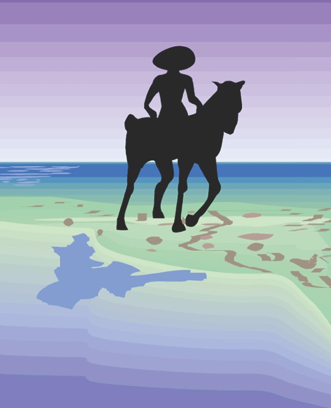 Horse Illustration School Composition Book Equine Horse Sombrero Silhouette: Horse Picture Equine Covers Composition Books Notebooks (Notebook, Diary, Blank Book)