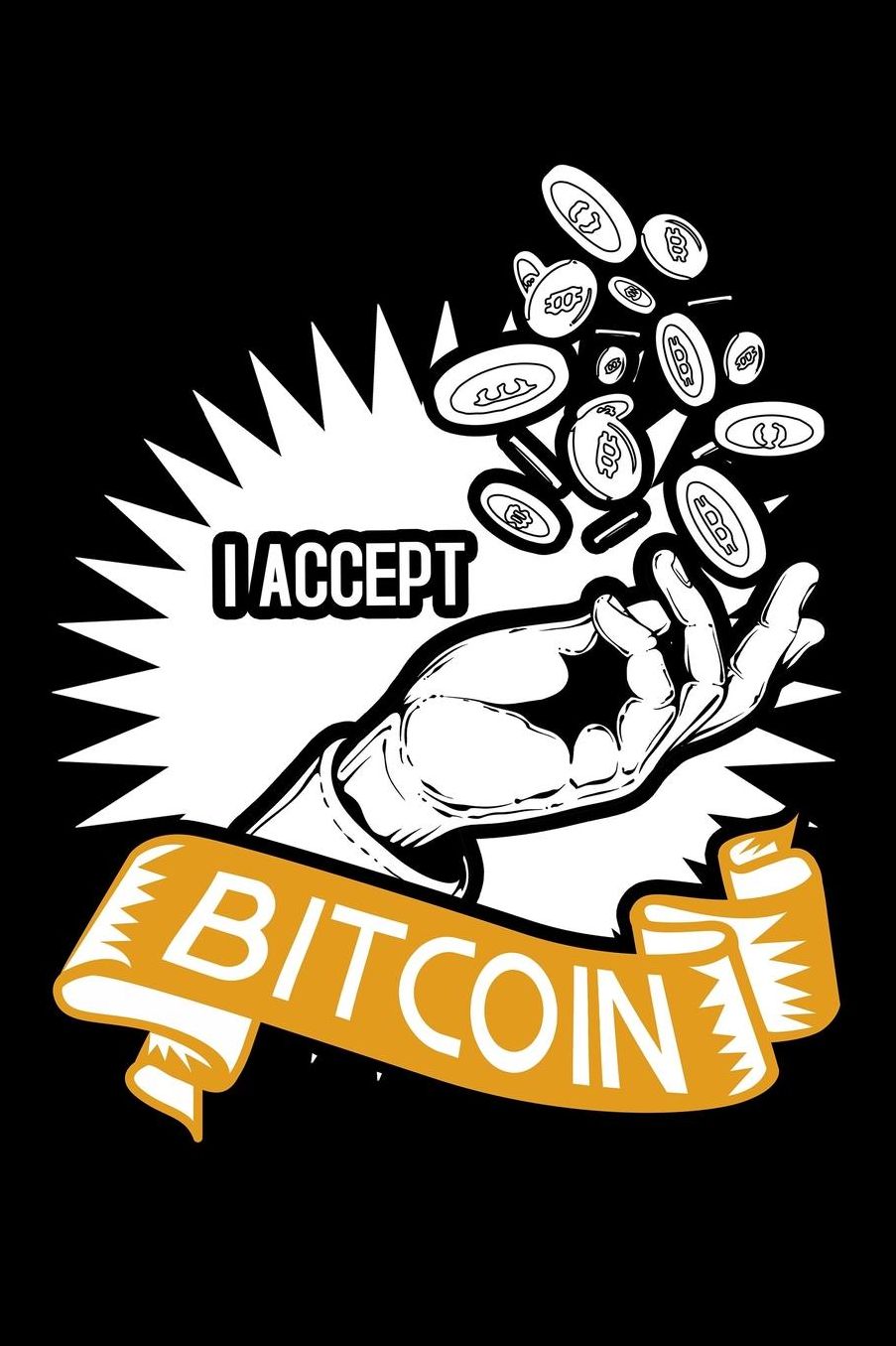I Accept Bitcoin: Blank Paper Sketch Book - Artist Sketch Pad Journal for Sketching, Doodling, Drawing, Painting or Writing