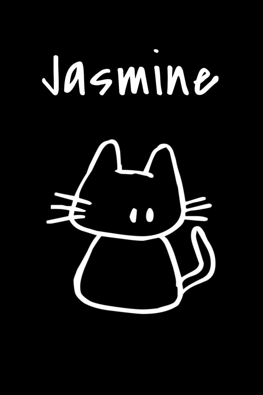 Jasmine: Composition Notebook Plain College Ruled Wide Lined 6 x 9 Journal Cute Funny Meow Kawaii Gifts for Cat Lover's Organizer Record Log Passwords Address Book Appointments & Diary Students Back to School Teens Kids Workbook for Writing Notes
