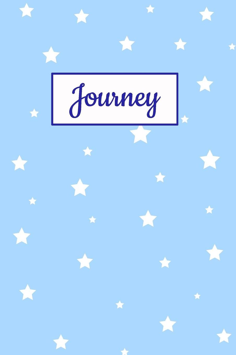 Journey: Personalized Name Journal. Wide Ruled (Lined) Writing Diary, Composition Book. Baby Blue Star Cover for Girls, Kids and Teens