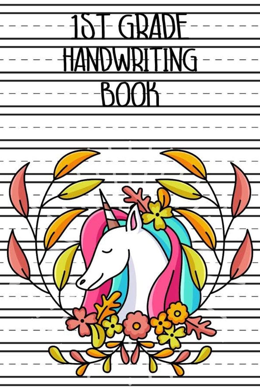 1st Grade Handwriting Book: Unicorn Back To School Primary Writing Notebook, Trendy Kids Composition Book For First Grade Students