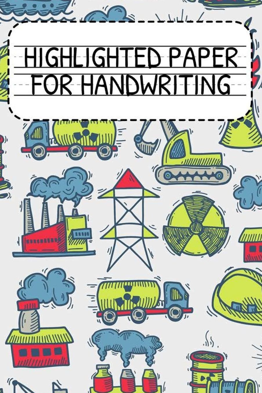 Highlighted Paper For Handwriting: Trendy Draw And Write Journal For Kids, Trendy Composition Notebook, Handwriting Practice Paper