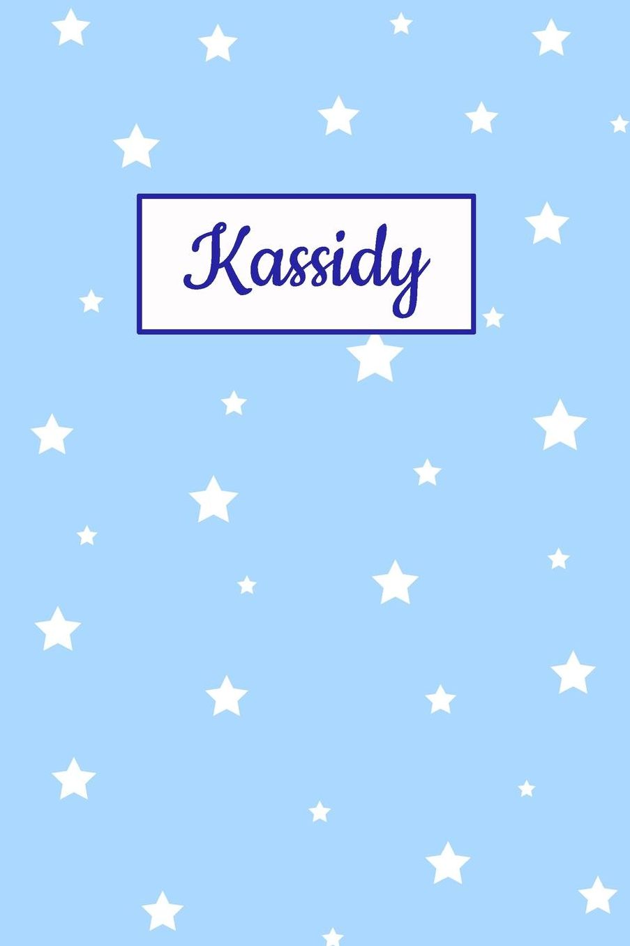 Kassidy: Personalized Name Journal. Wide Ruled (Lined) Writing Diary, Composition Book. Baby Blue Star Cover for Girls, Kids and Teens