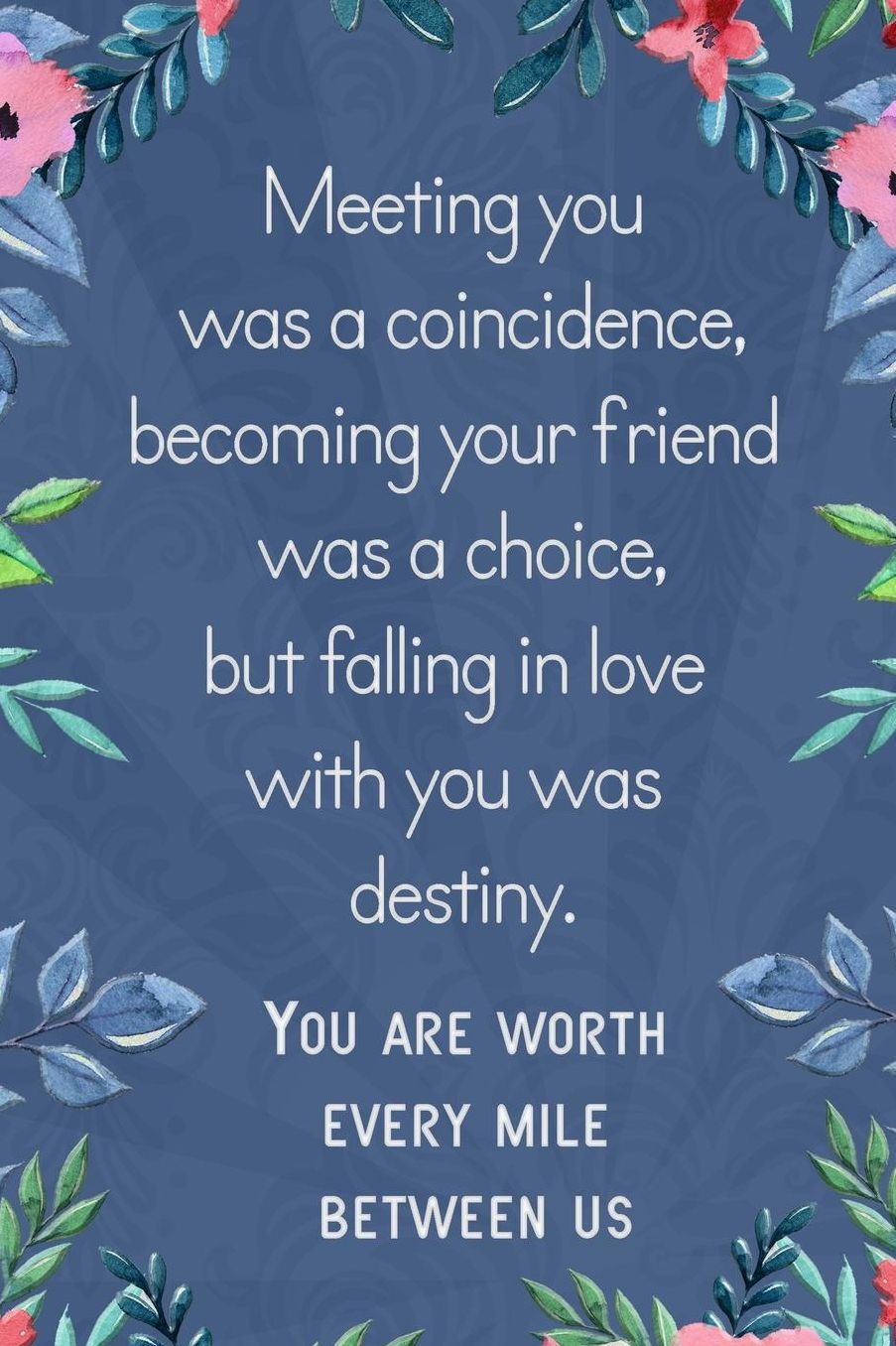Lined Notebook: Thick Journal With Quote (119 Pages) - Long Distance Relationship Gift