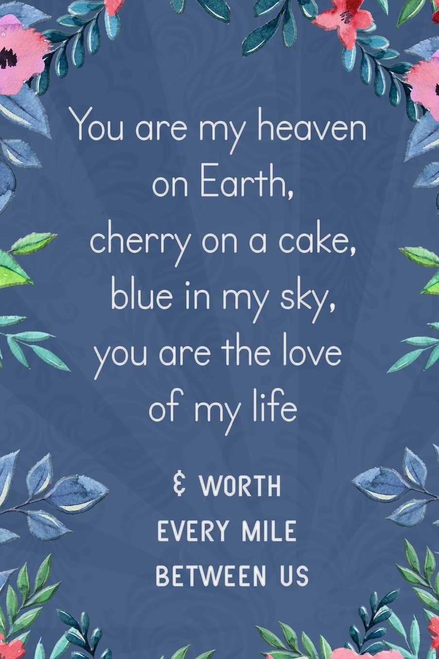 Lined Notebook: Thick Journal With Quote (119 Pages) - Long Distance Relationship Gift
