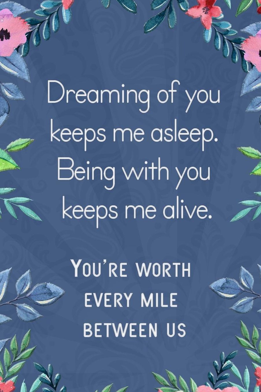 Lined Notebook: Thick Journal With Quote (119 Pages) - Long Distance Relationship Gift