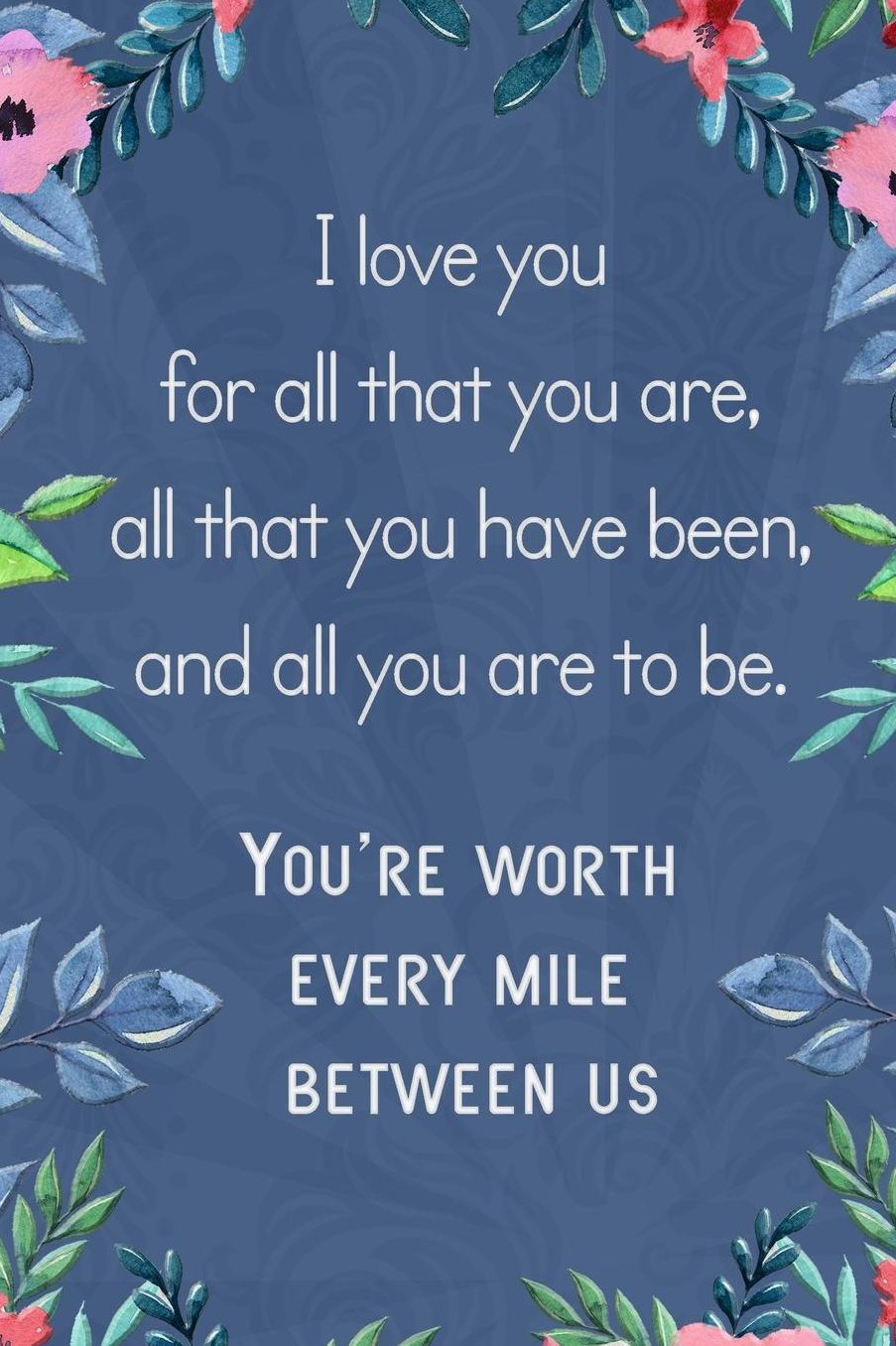 Lined Notebook: Thick Journal With Quote (119 Pages) - Long Distance Relationship Gift