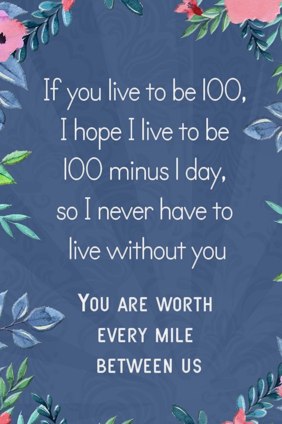 Lined Notebook: Thick Journal With Quote (119 Pages) - Long Distance Relationship Gift
