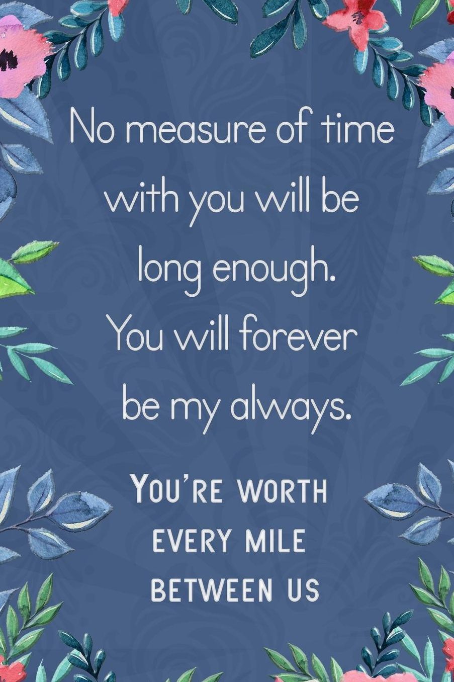 Lined Notebook: Thick Journal With Quote (119 Pages) - Long Distance Relationship Gift