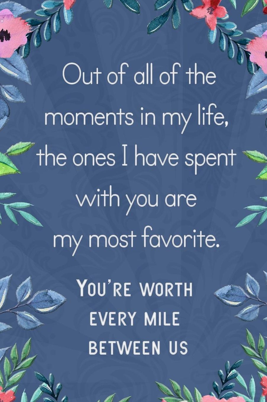 Lined Notebook: Thick Journal With Quote (119 Pages) - Long Distance Relationship Gift
