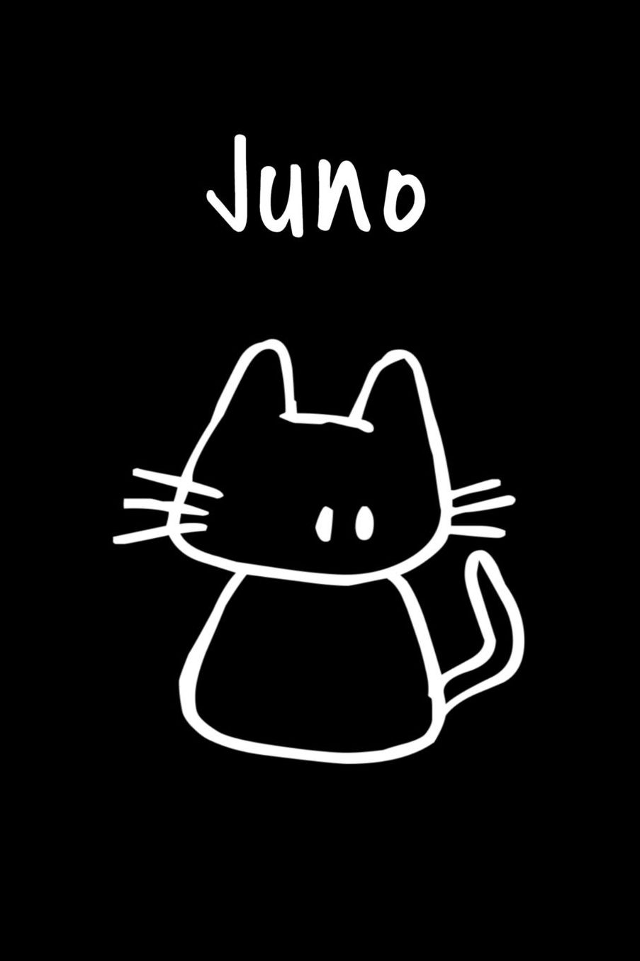 Juno: Composition Notebook Plain College Ruled Wide Lined 6 x 9 Journal Cute Funny Kawaii Gifts for Cat Lover's Meow Organizer Record Log Passwords Address Book Appointments & Diary Students Back to School Teens Kids Workbook for Writing Notes