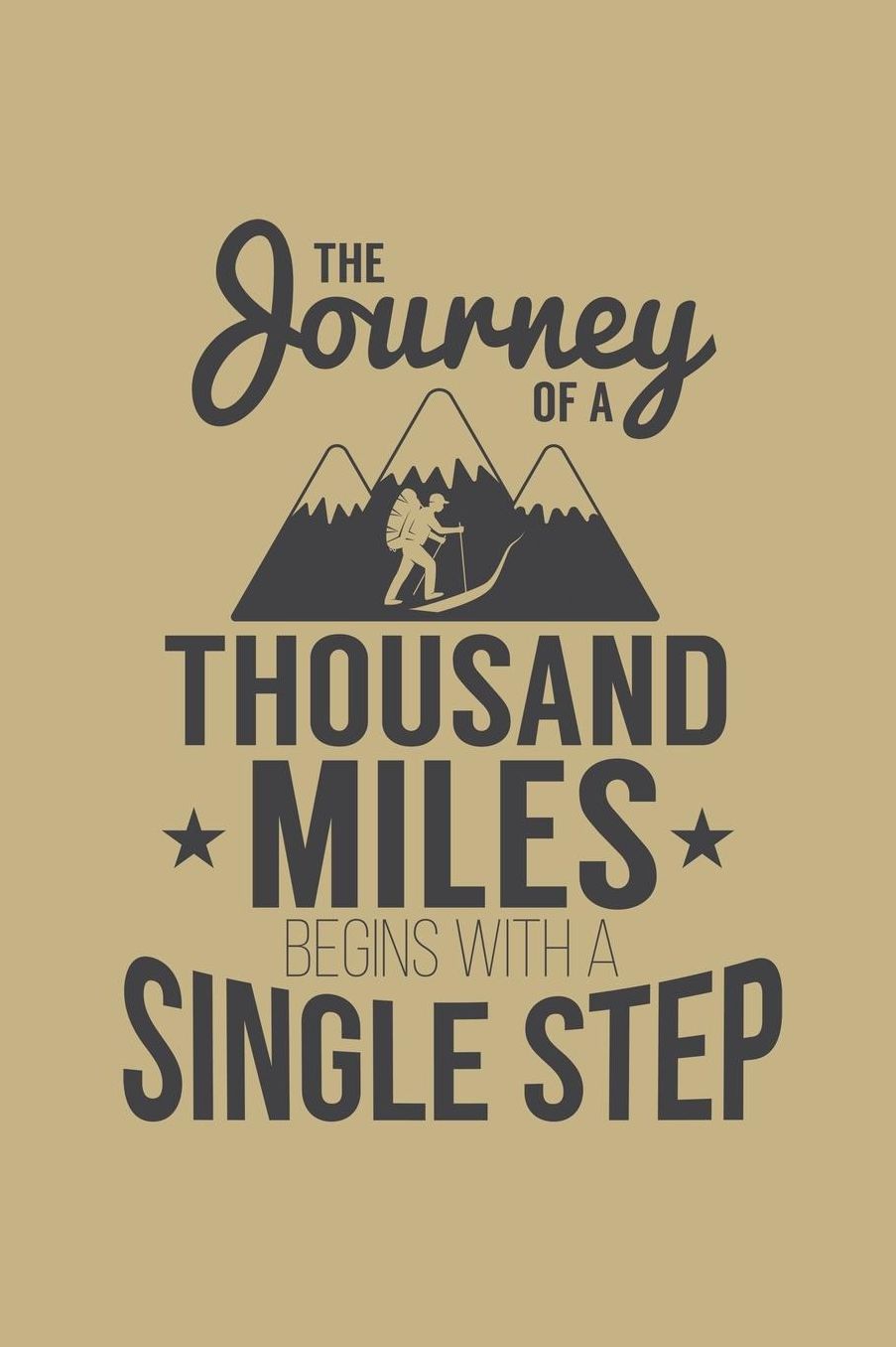 The Journey Of A Thousand Miles Begins With A Single Step: Blank Paper Sketch Book - Artist Sketch Pad Journal for Sketching, Doodling, Drawing, Painting or Writing