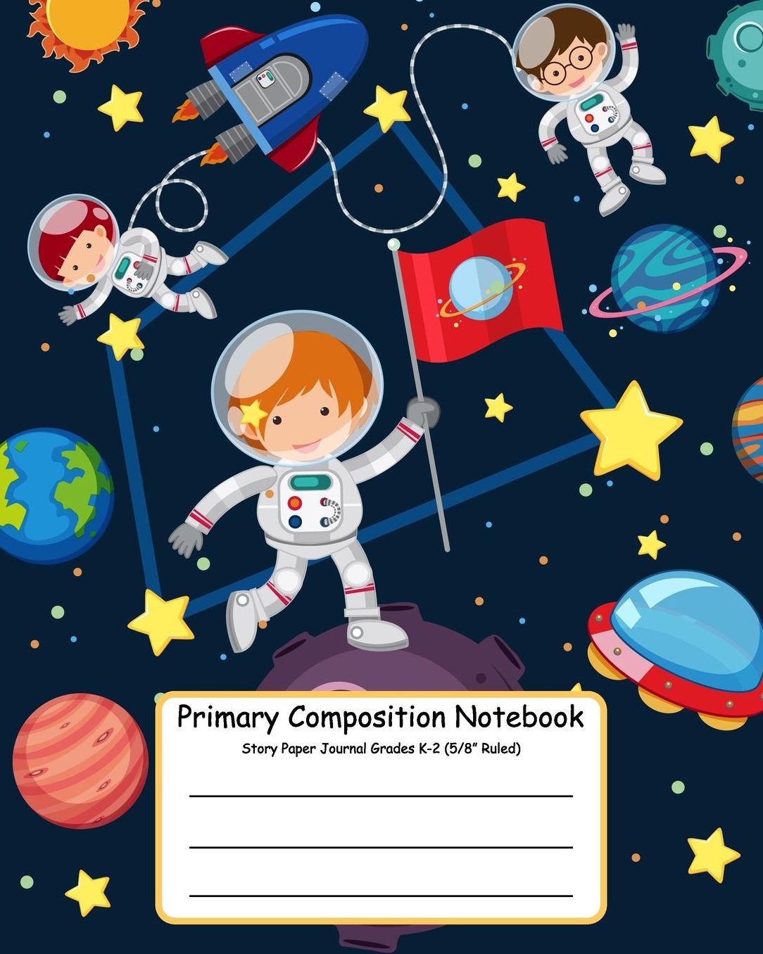 Primary Composition Notebook Story Paper Journal: Primary Composition Books K-2. Picture Space And Dashed Midline, Primary Composition Notebook, Composition Notebook for Kindergarten, Composition Notebook