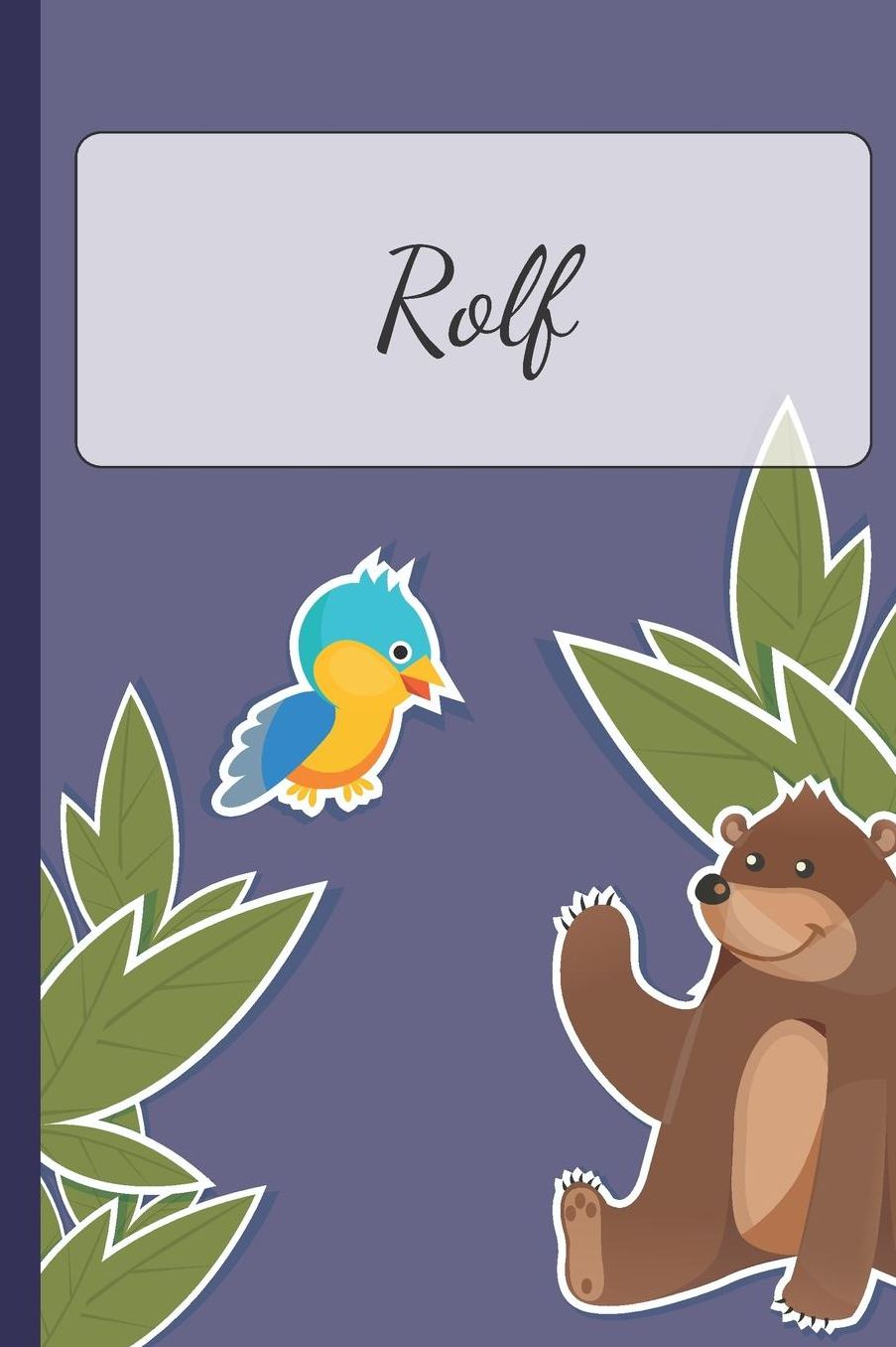 Rolf: Personalized Notebooks - Sketchbook for Kids with Name Tag - Drawing for Beginners with 110 Dot Grid Pages - 6x9 / A5 size Name Notebook - Perfect as a Personal Gift - Planner and Journal for kids
