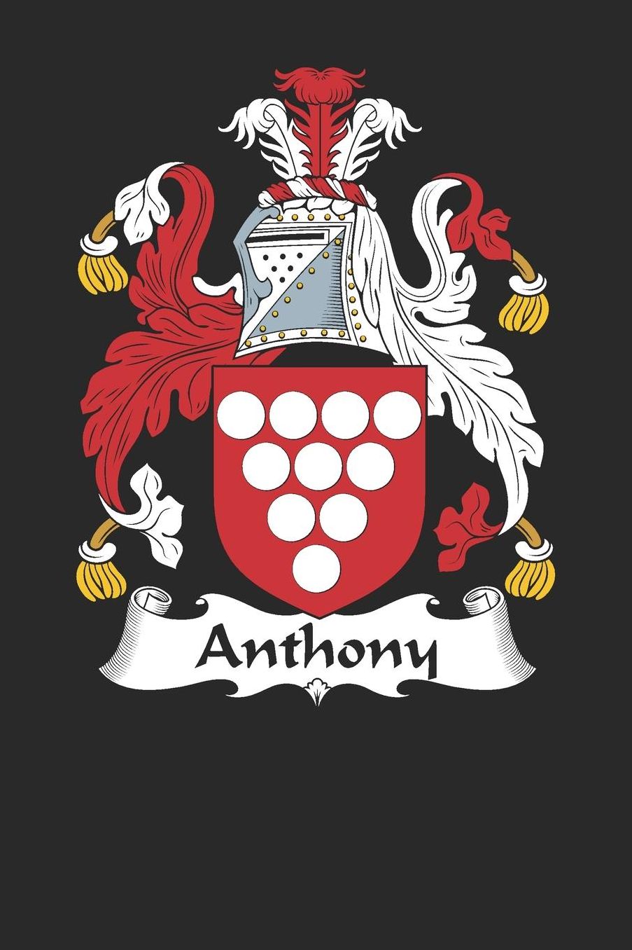 Anthony: Anthony Coat of Arms and Family Crest Notebook Journal (6 x 9 - 100 pages)