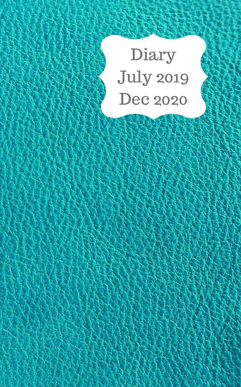 Diary July 2019 Dec 2020: 5x8 pocket size, week to a page 18 month diary. Space for notes and to do list on each page. Perfect for teachers, students and small business owners. Petrol blue grey leather look design