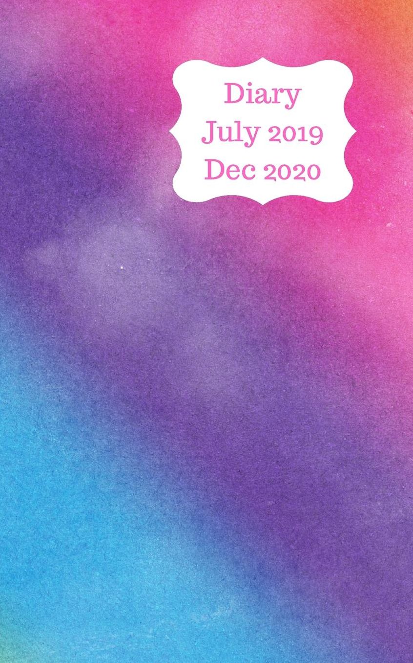 Diary July 2019 Dec 2020: 5x8 pocket size, week to a page 18 month diary. Space for notes and to do list on each page. Perfect for teachers, students and small business owners. Pink, purple, blue & green abstract design