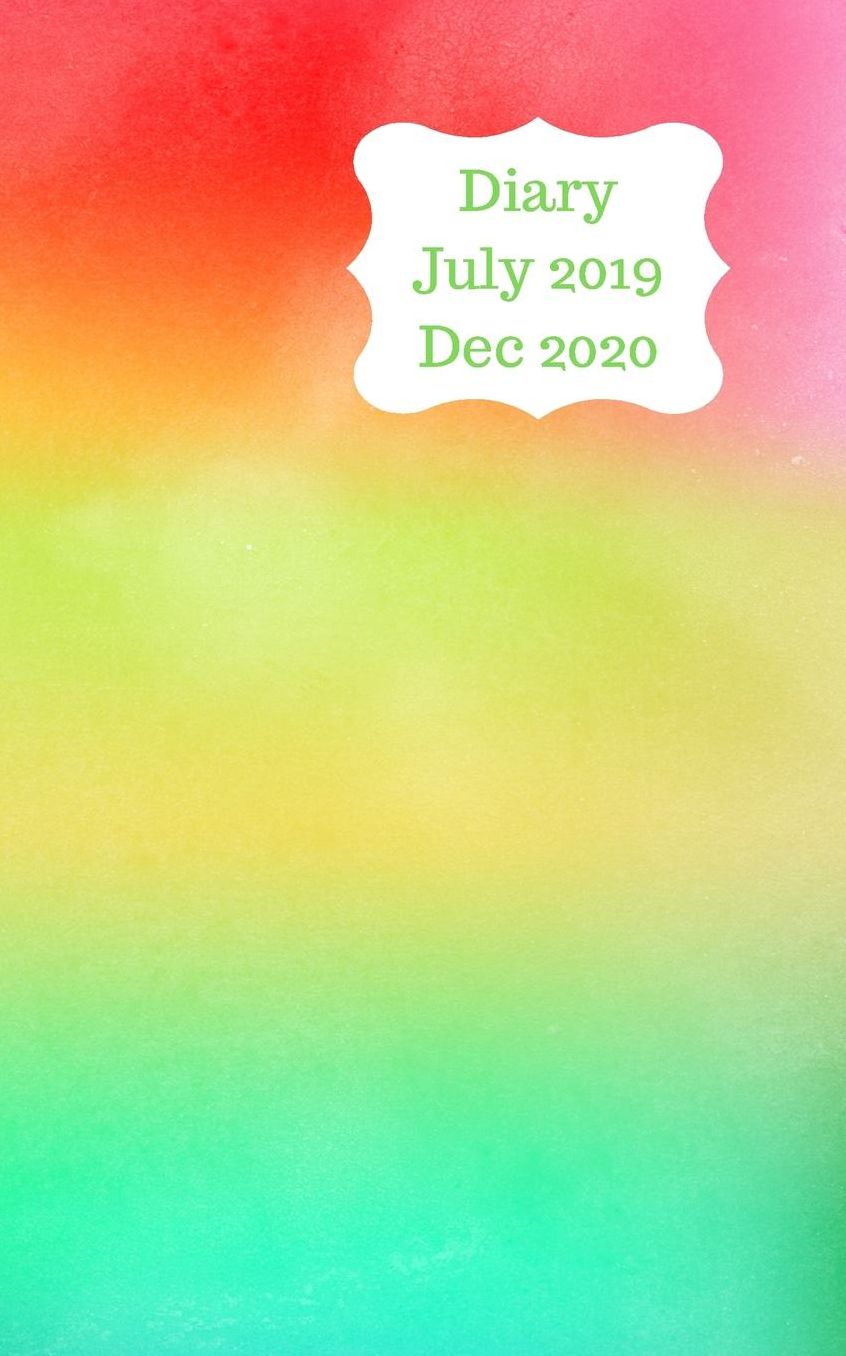 Diary July 2019 Dec 2020: 5x8 pocket size, week to a page 18 month diary. Space for notes and to do list on each page. Perfect for teachers, students and small business owners. Red, yellow & green abstract stripe design