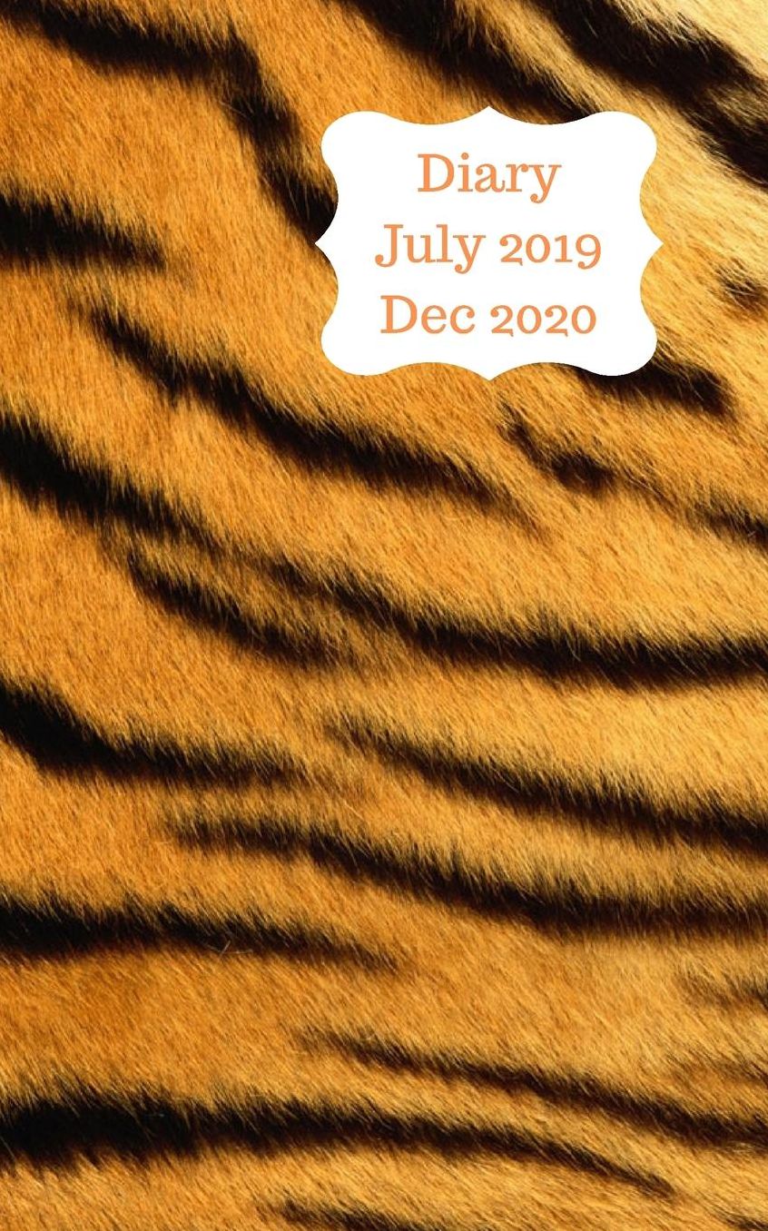 Diary July 2019 Dec 2020: 5x8 pocket size, week to a page 18 month diary. Space for notes and to do list on each page. Perfect for teachers, students and small business owners. Orange tiger stripe design
