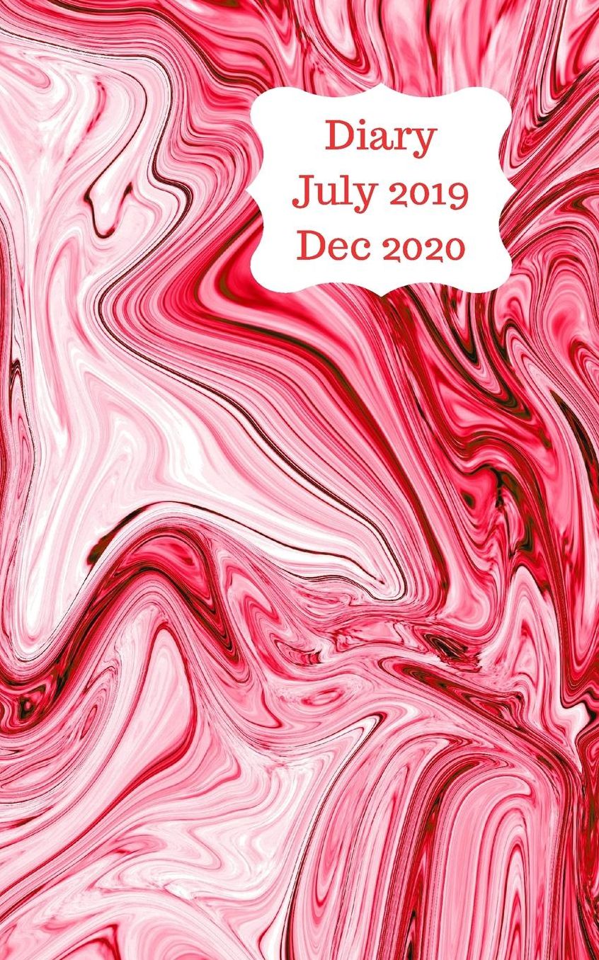 Diary July 2019 Dec 2020: 5x8 pocket size, week to a page 18 month diary. Space for notes and to do list on each page. Perfect for teachers, students and small business owners. Red & white marble design