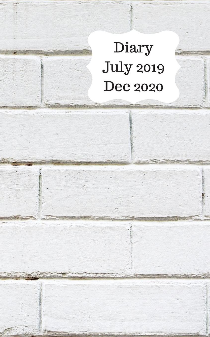 Diary July 2019 Dec 2020: 5x8 pocket size, week to a page 18 month diary. Space for notes and to do list on each page. Perfect for teachers, students and small business owners. White brick wall design