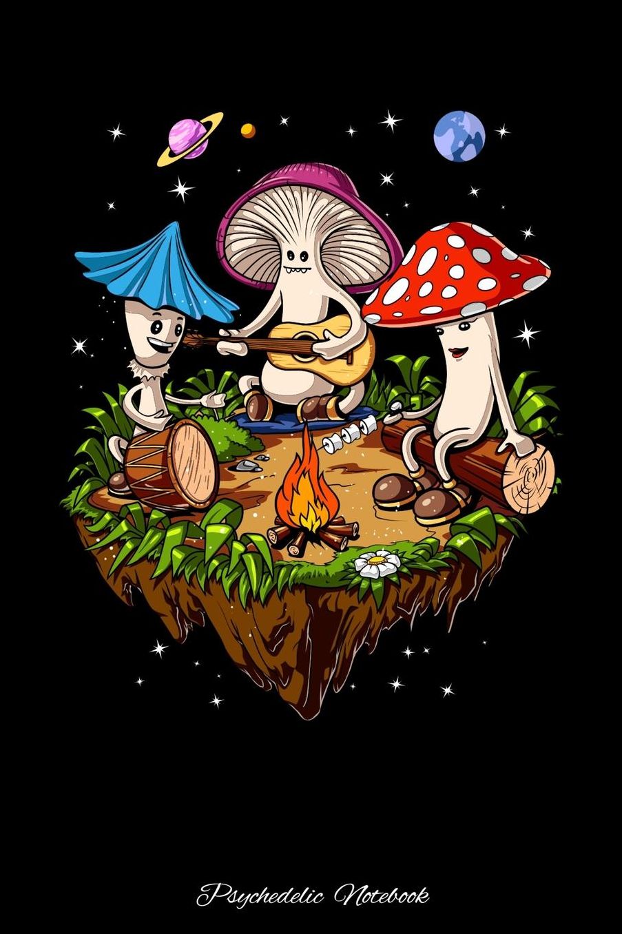 Psychedelic Notebook: Hippie Magic Mushrooms Trip Notebook